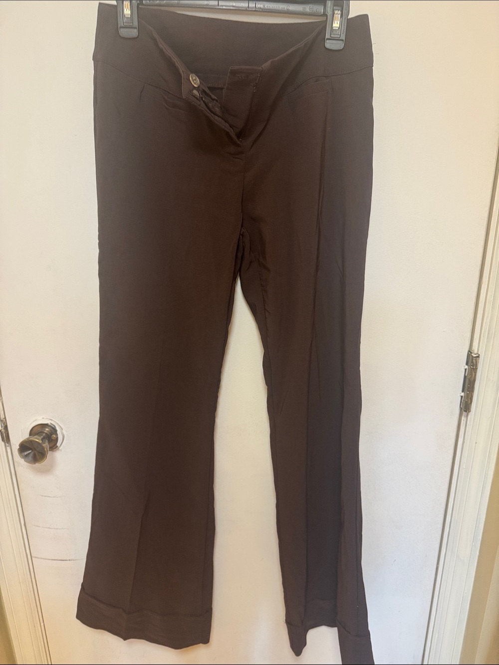 Brown Boot-Cut Women's Pants - Stretch Flare